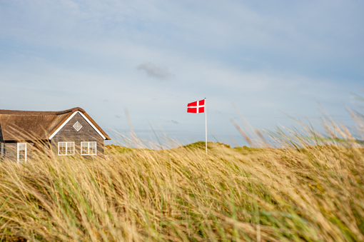 Dänisch Flagge am Ferienhaus