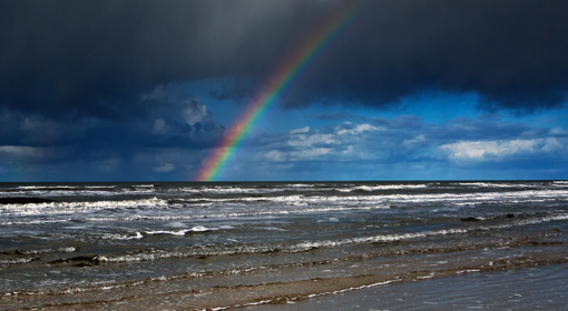 Regenbogen am Nordseestrand