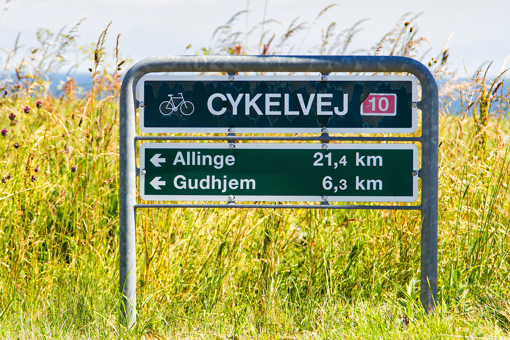 Fahrradschild auf Bornholm