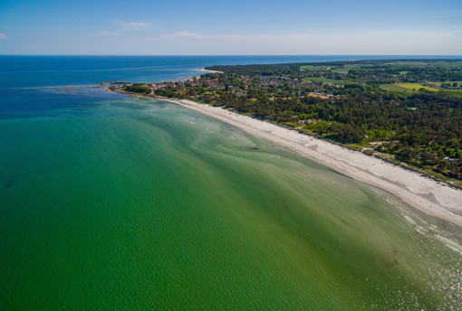 Luftausnahme des Balka Strand auf Südbornholm