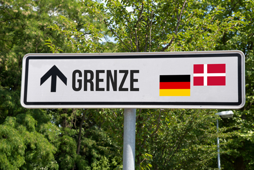 Deutsches Grenzschild zu Dänemark