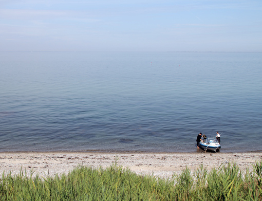Bootsangeln vor der Apfelinsel Æbelø bei Fünen.