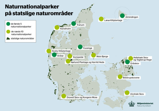Karte mit aktuellen und geplanten Nationalparks