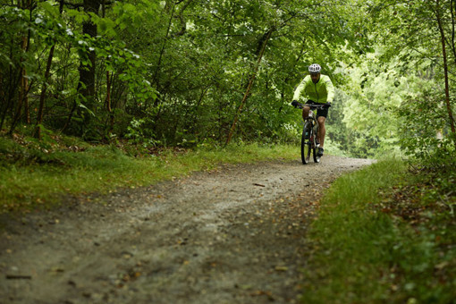 Mountainbiketour durch schattige Wälder